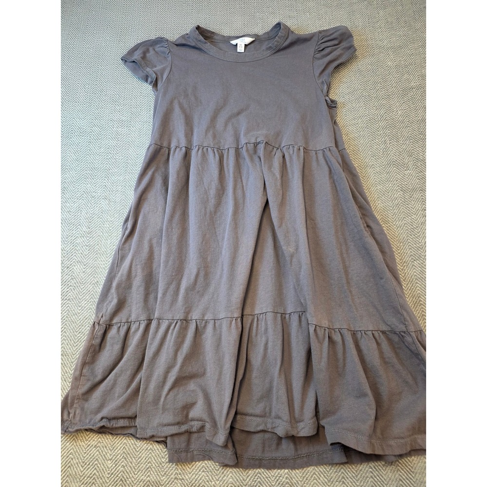 Time and Tru T-Shirt Dress Womens XS Gray Cotton Tiered Casual Chic Short Sleeve